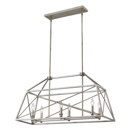 Z-Lite Trestle 6 Light Pendant, Antique Silver & Antique Silver 447-36AS